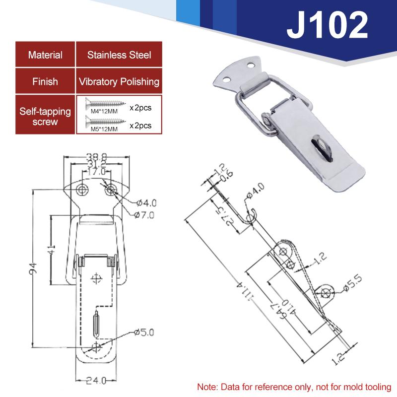 304 Toggle Latches Spring Loaded Clamp Clip Case Box Latch Catch Toggle Tension Lock Lever Clasp Closures Crate Lock Snap 6