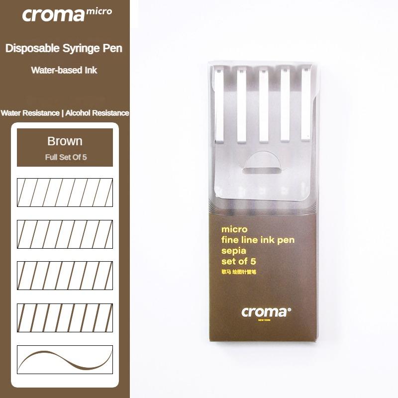 Croma Ручка-роллер с микроиглами Художественная живопись Специальная кисть Цветной маркер Аниме Водонепроницаемая Ручка-крючок Канцелярские товары Школьные принадлежности