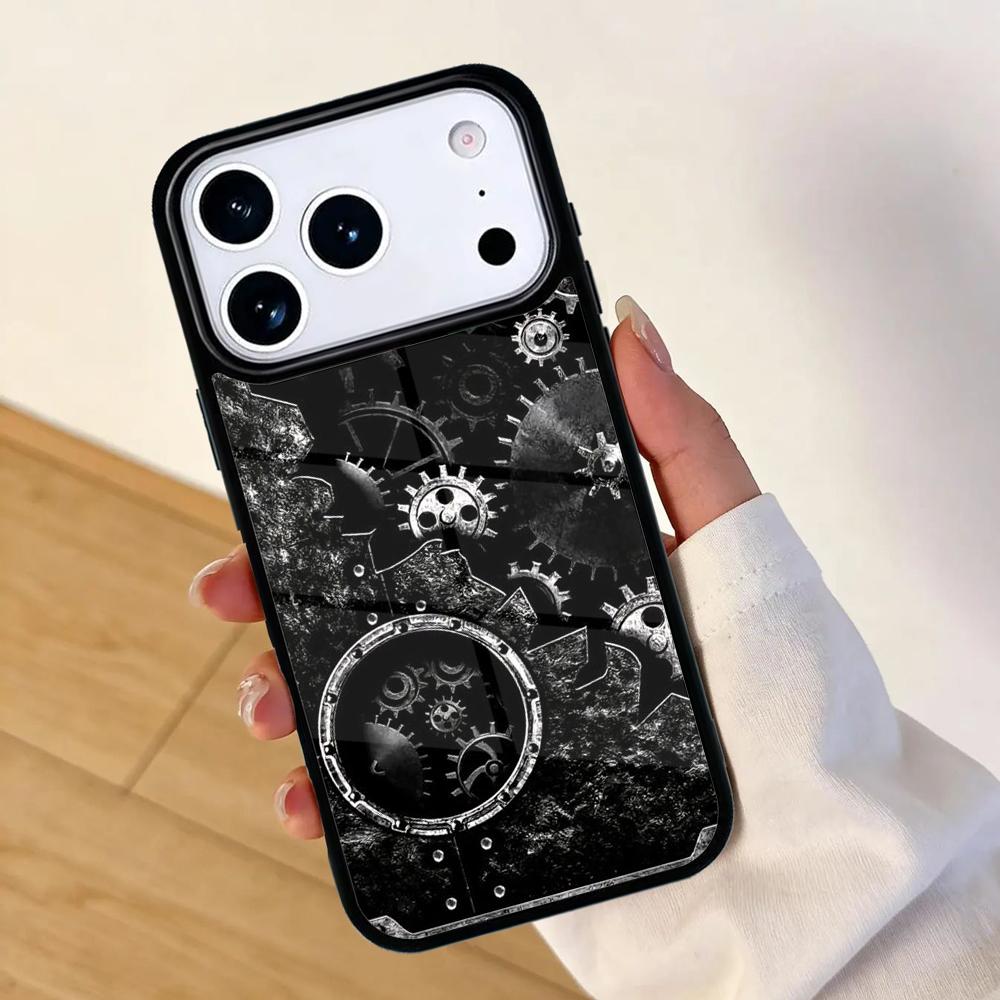 Steampunk Gears Vintage Time Machine Phone Case For Apple iPhone 17 air 16 Pro Max 15 Pro Max 14 13 12 11 Mini Back Cover