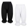 Kids Girls Solid Color Bloomers Loose Lace Trim Trousers Elastic Waistband Pants Victorian Fancy Dress-up