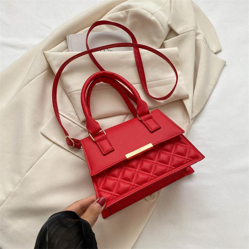 Ретро однотонная модная сумка с вышивкой бриллиантовой нитью 2025 лето корейская версия универсальная повседневная сумка сумка на одно плечо сумка-мессенджер тренд