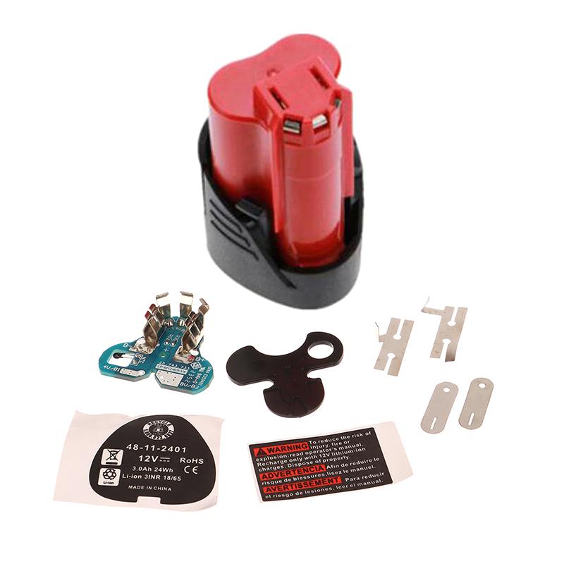1 комплект для литий-ионного аккумулятора Milwaukee 12 В 1,3 Ач 1,5 Ач для литиевого аккумулятора M12, пластиковый корпус, защитная печатная плата