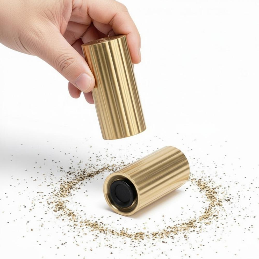 2 PCS Gold Salt Pepper Shaker Non Slip Spice Shaker Jar Durable Seasoning Shaker Barbecue