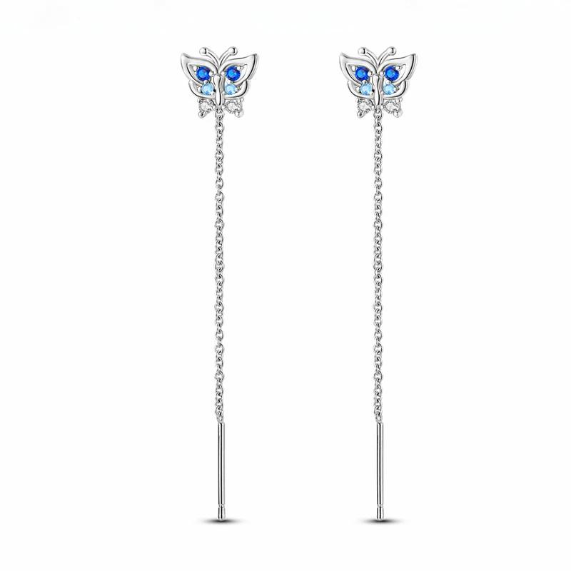 Shining Blue Zircon Owl Earrings Copper Evil Eyes Earrings For Women Wedding Engagement Planet Moon Star Zirconia Jewelry