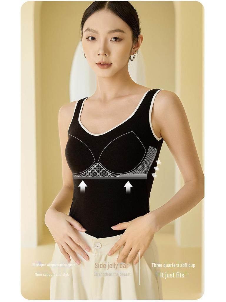 Aoweizi Женский самонагревающийся жилет с нагрудными накладками - Зимний многослойный топ