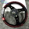 12.5inch 320mm Racing Drift Steering Wheel Real Leather Deep Dish VERTEX Sim Embroidery JDM Car Accessories