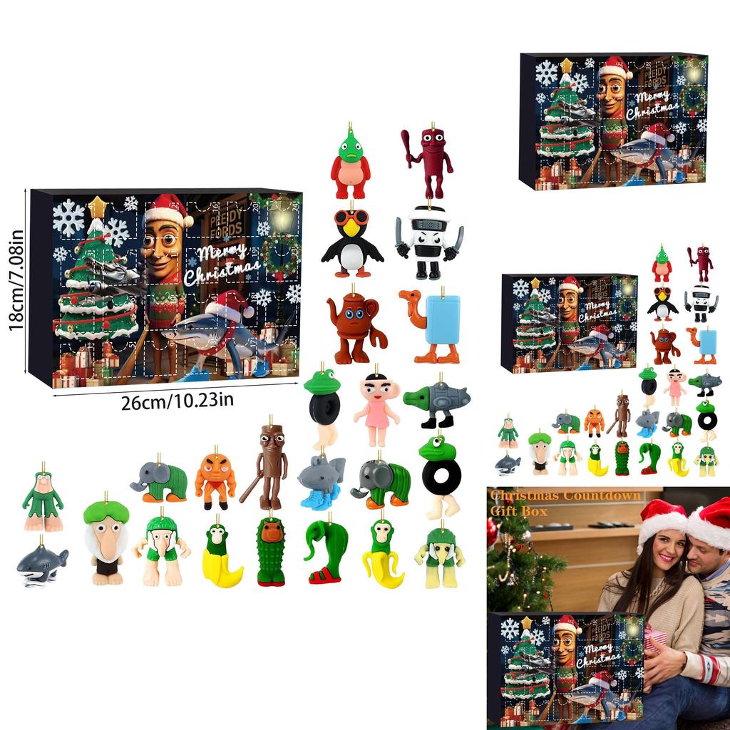 Italian Brainrot Al Acrylic Christmas Countdown Calendar With Character Figures For Holiday Decor