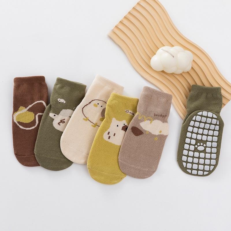 Детские нескользящие носки для девочек и мальчиков, милые хлопковые носки для новорожденных, теплые носки для малышей, осень-зима