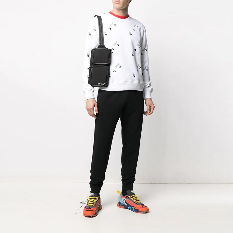 Off-White Тонкие белые мужские топы с круглым вырезом по всей длине OMBA025R21FLE0090110