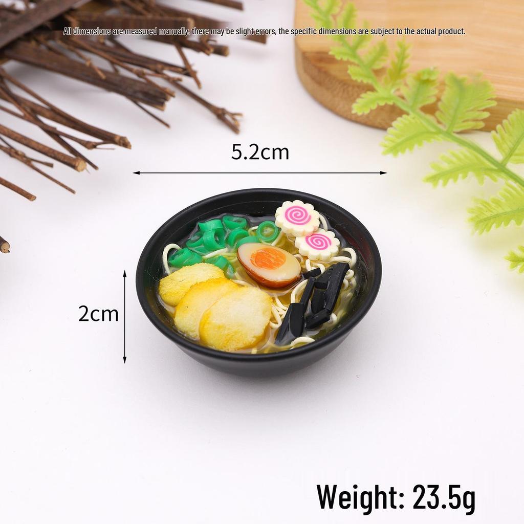 Mini Japanese Ramen Bowl Pendant - Creative Food Model Toy with Seafood Noodles