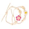 Distinctive Woven Beach Anklet with Floral Charm Stylish Adjustable Cotton Rope Foot Chain Jewelry for Women Girls