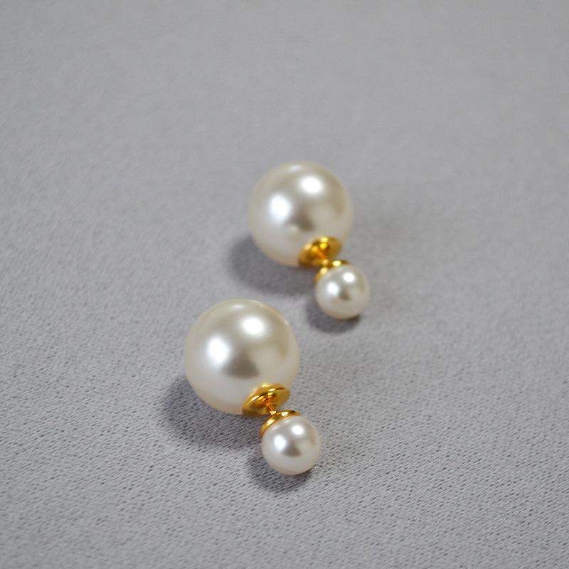 European & American High-End Imitation Pearl 925 Silver Stud Earrings