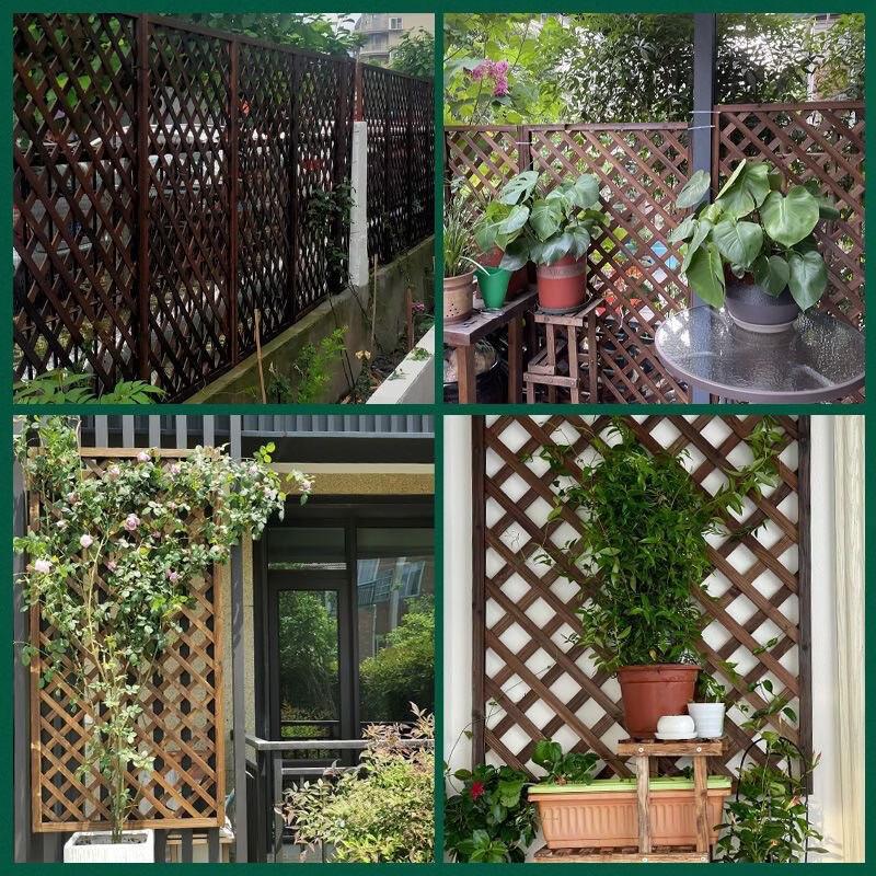 Anti-corrosion Wood Fence Grid Flower Stand