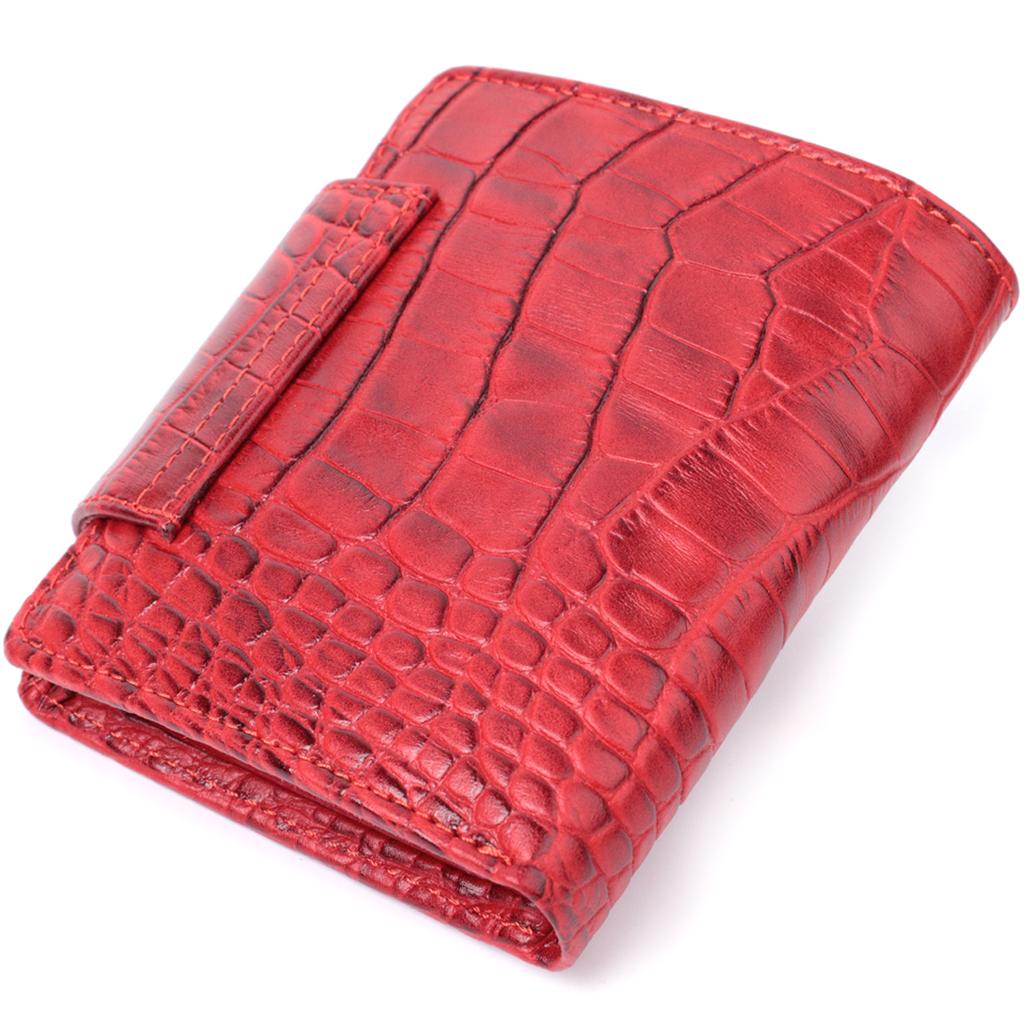 Small Women's Wallet KARYA Wallet 22819 Made of Textured Genuine Leather Red