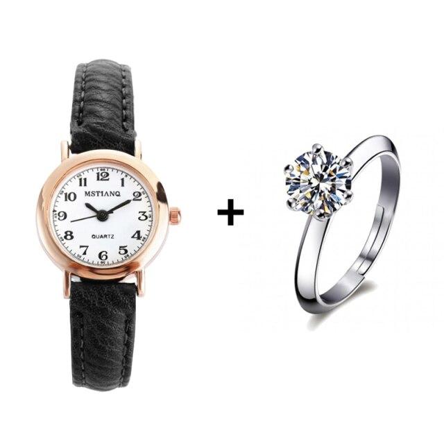 Часы женские простые классические винтажные женские часы с маленьким циферблатом кожаный ремешок кварцевые часы женские часы подарок