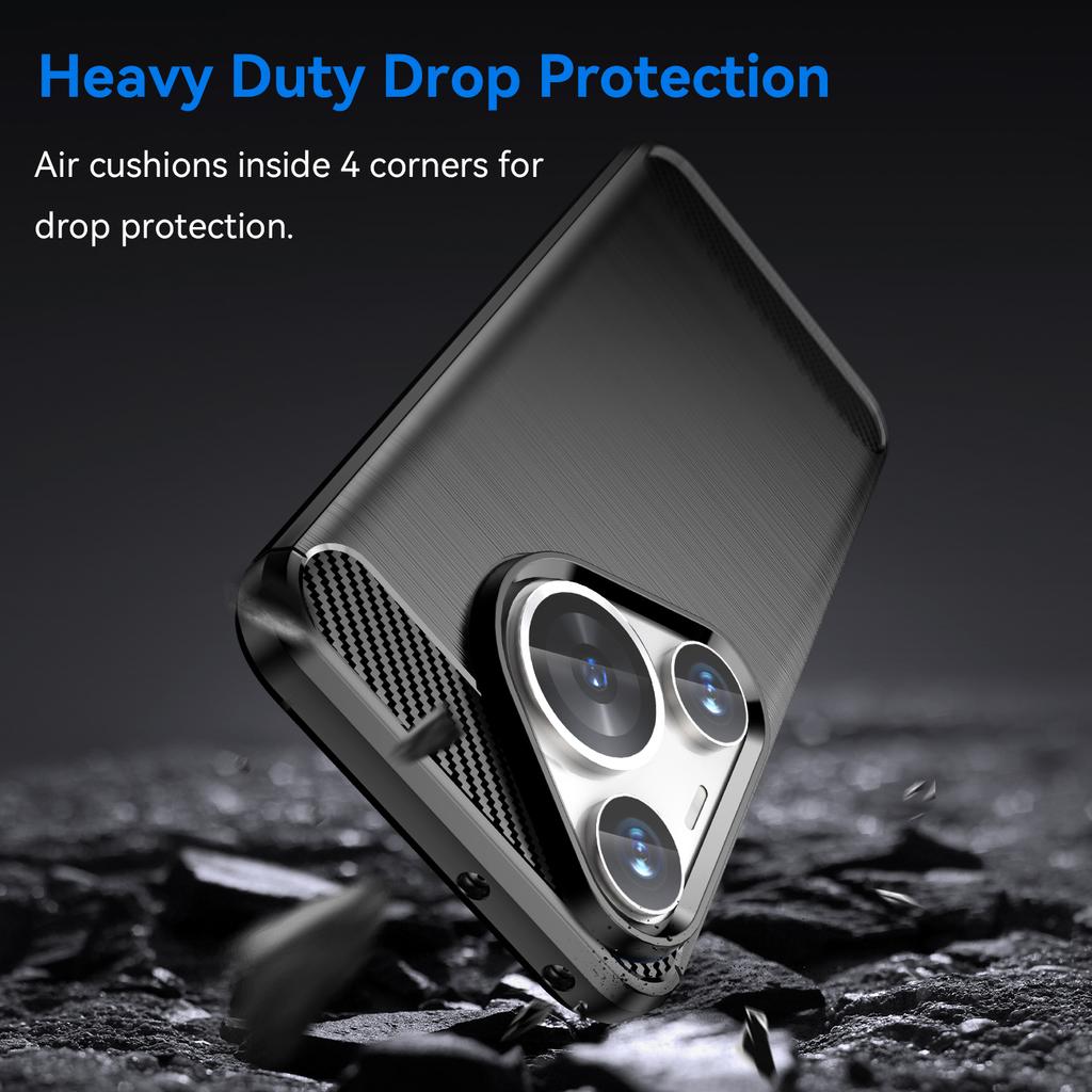 Чехол для Huawei Pura 70 Pro/70 Pro+ Защита от отпечатков пальцев ТПУ Чехол Текстура углеродного волокна