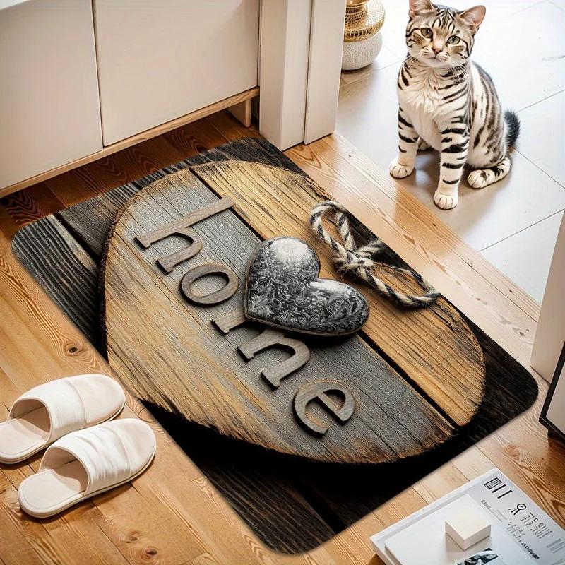 1 retro wooden sign pattern doormat Halloween decorative mat indoor and outdoor anti-slip universal mat