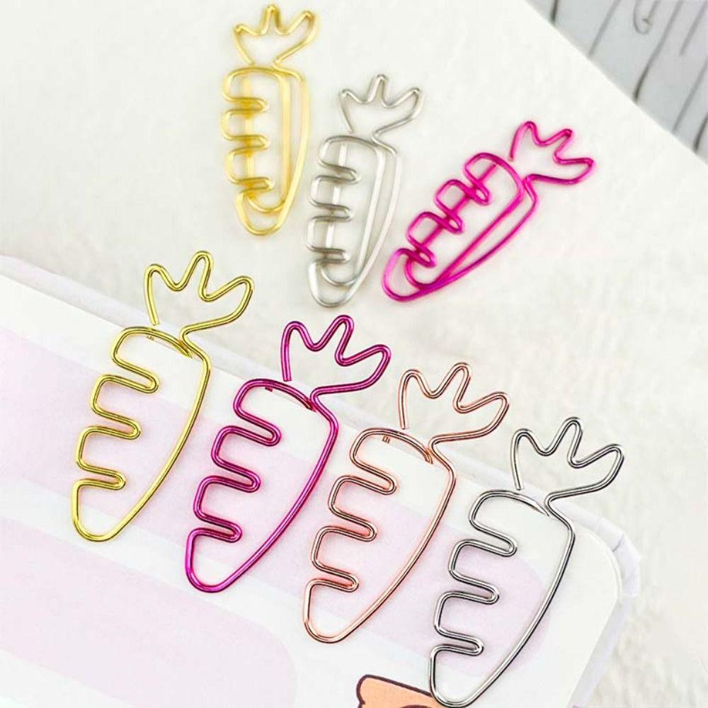 20pcs Cartoon Metal Paperclip Metal Paper Decorative Clip Students Stationery Bookmark Holder  Home