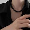 Black Pearl Necklace Female Dark High-End Sense Beaded Hip-Hop Niche Design Collarbone Chain Accessories