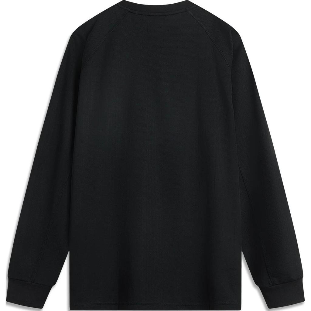 Li-Ning Футболка баскетбольная Anti-Five Series с круглым вырезом, удобная, дышащая, универсальная, с длинным рукавом, мужская, черная, ATLU137-1