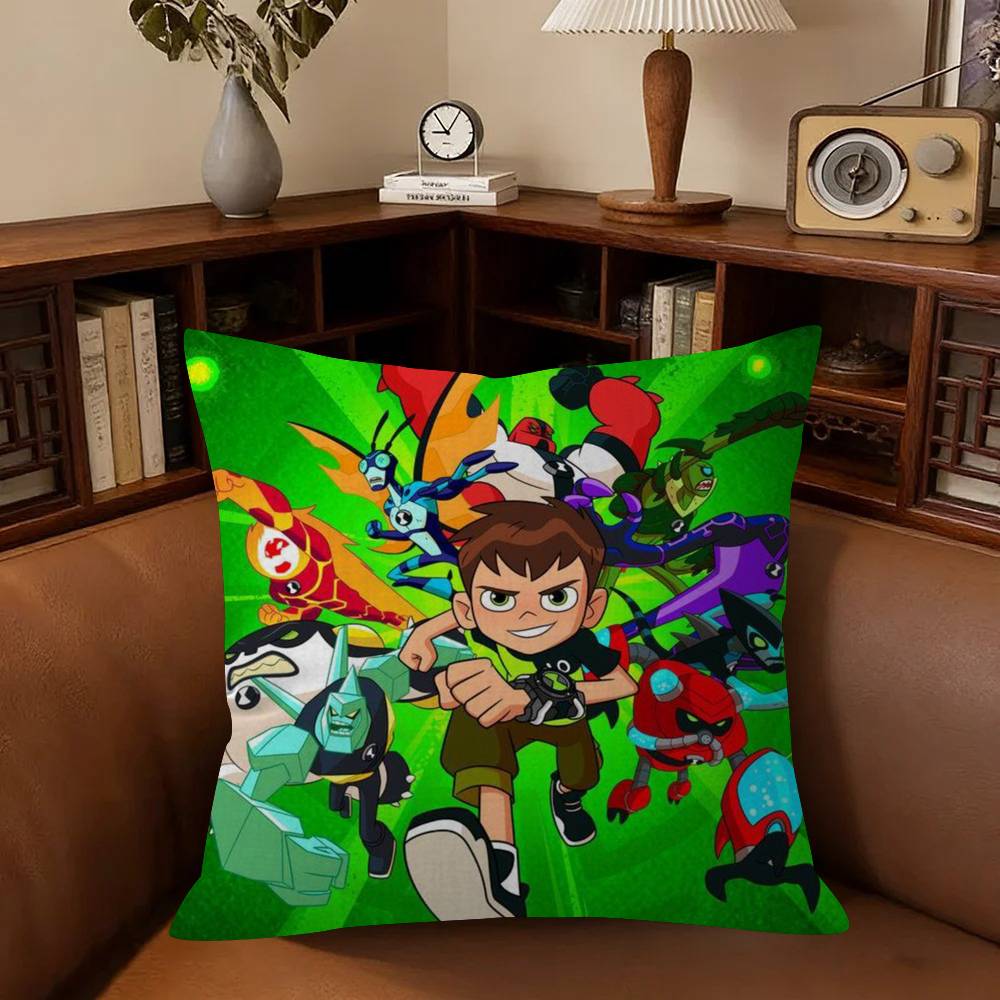 American C-Cartoon B-Ben 10 Cute Cushion Cover Inches Farmhouse Decor Home Throw Pillow Covers For Couch Decorations