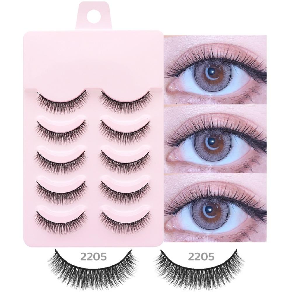 Anime Cosplay Faux Mink Lashes 5 Pairs Segmented False Eyelashes Nude Makeup Party Supplies