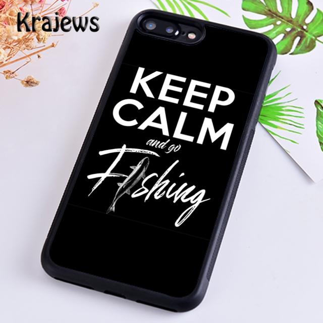 Krajews Keep Calm And Go Fishing Soft Phone Case Cover For IPhone 18 17 Air 16 15 14 plus 11 12 13 pro max coque Fundas