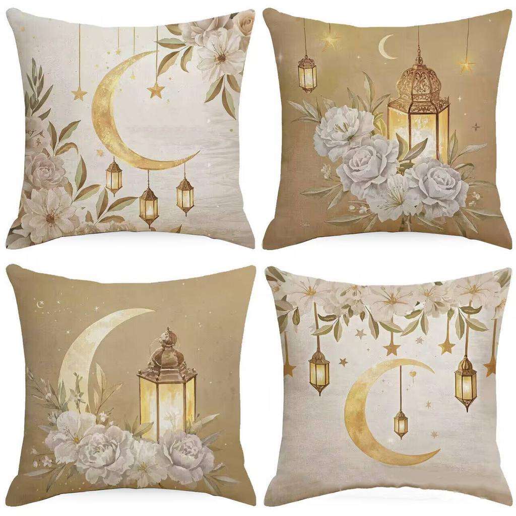 Pillowcase Without Core Watercolor Moon Linen Print Festive Home Sofa Pillowcase