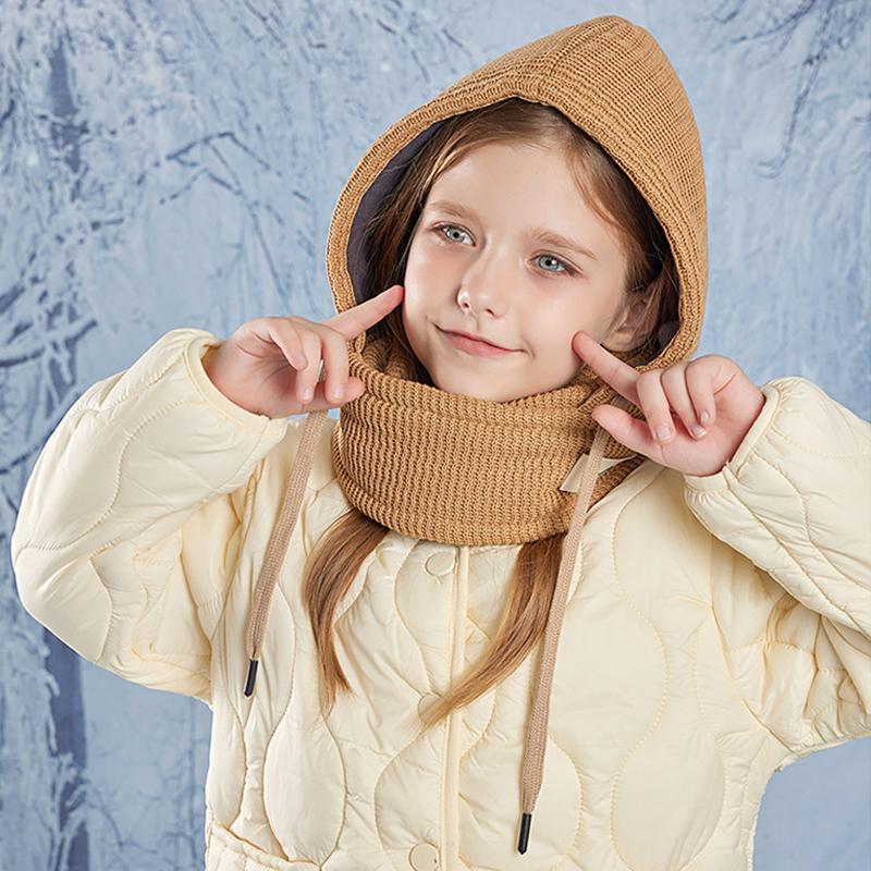 Детская шапка-маска, шарф, интегрированная шапка, зимняя, для мальчиков и девочек, утепленная, для защиты ушей, бархатная шапка-ушанка