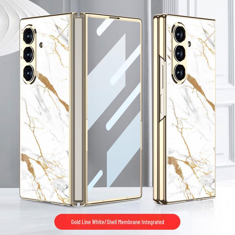 Сердце Мира: Гальванизированный стеклянный чехол для Samsung Z Fold7 - Модный, простой стиль, защитная накладка