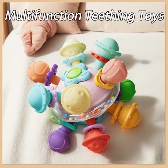 Baby Teething Toy Soft Silicone Teether for Newborns Infants Rocker Teeth Soother Learning Developmental Toy for Boys Girls 1-24 Months