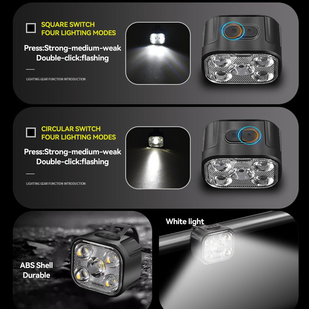 5 светодиодных ярких велосипедных фонарей, велосипедная лампа спереди и сзади, перезаряжаемая через USB для горного велосипеда, фара заднего фонаря, водонепроницаемый фонарь