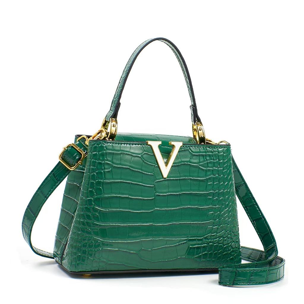 Versatile Crossbody Bag Fashionable Women's Bag Stone Patterned Bucket Bag