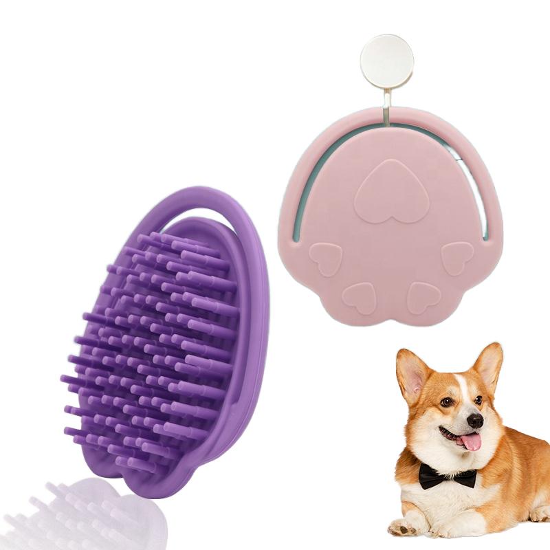 Indoor Outdoor Pet Cleaning Brush Soft Silicone Dog Bath Brush Pet Cleaning and Massaging Tool