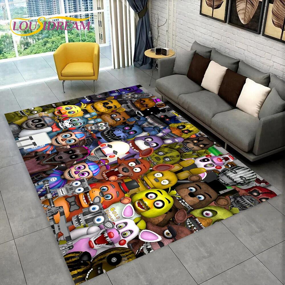 Ковер с изображением Фредди из хоррор-игры FNAF, коврик для дома, гостиной, спальни, дивана, прихожей, декора, коврик для детской игровой зоны, нескользящий коврик для пола
