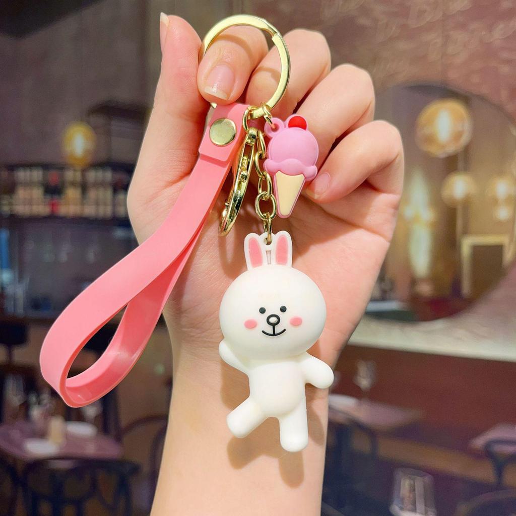 Корейский мультяшный брелок с изображением медведя и кролика - милый подарок