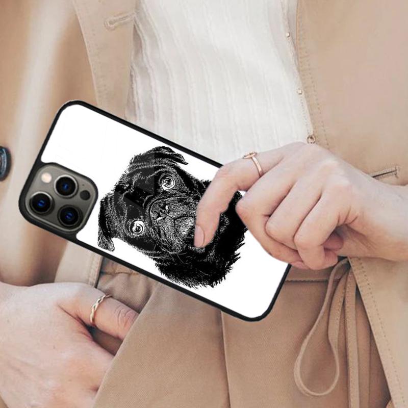 Милый пес мопс Магнитный чехол для телефона ДЛЯ APPLE iPhone 17 Air 16 14 13 12 Pro Max 15 Plus Беспроводная зарядка С чехлом MagSafe