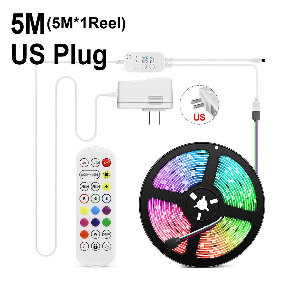 Bluetooth APP Control Светодиодная лампа 5050 RGB Светодиодная лента Голосовое управление/синхронизация музыки Умная лампа 5M 10M 15M Неоновая лента для украшения домашней вечеринки