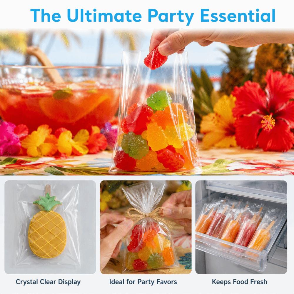 100 Pcs set Multi Size Ice Cream Bags Rice Crispy Treat Bags Individually Wrapped Packaging