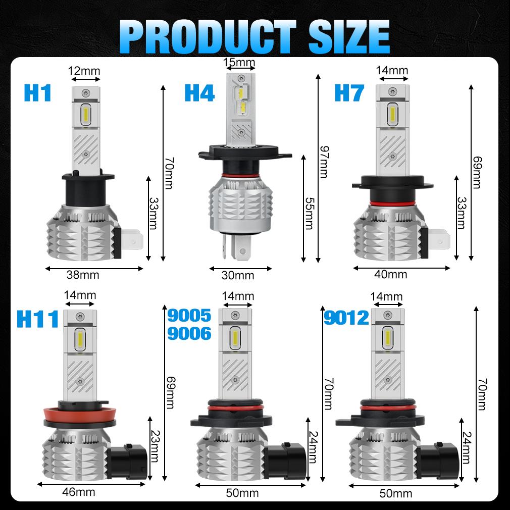 2шт 12000LM H7 H4 Светодиодные фары H1 H8 H11 Светодиодные противотуманные фары H16(Япония) 9005 HB3 9006 HB4 9012 Hir2 Светодиодные DRL Автомобильные противотуманные фары дальнего света 6000K