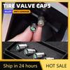 Car Sticker 2026 Hot 4Pcs Car Wheel Tire Valve Stem Caps Airtight Cover For Skoda Fabia Octavia A7 RS Superb Rapid Yeti Karoq Ro