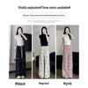 Japanese White Ice Silk Drapey Wide-Leg High-Waist Butterfly Ripped Pants - XS
