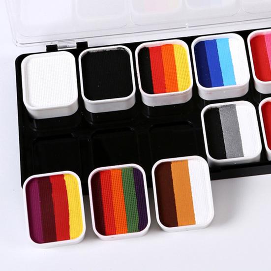 Набор красок для лица на водной основе, профессиональная масляная палитра для краски для тела с 2 ручками, набор для макияжа на Хэллоуин, для взрослых и детей