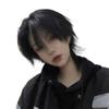 Корейский стиль, мужская мода, прямой короткий парик, студенческие мальчики, ежедневное использование, натуральные синтетические черные парики