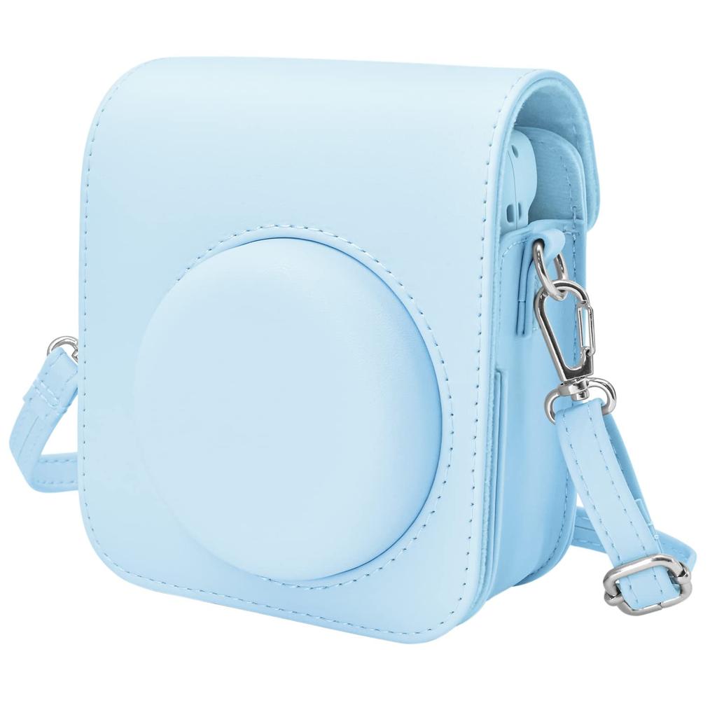 kinokoo Instax Mini 12 Case, Fujifilm Instax Mini 12 Camera Case with Snap Closure and Shoulder Strap (Blue)