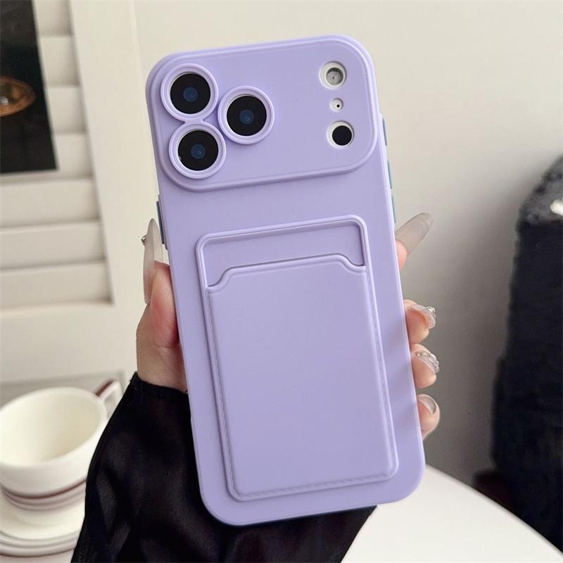 Кошелек с отделениями для карт, чехол для телефона For iPhone 17 Air 11 12 13 14 15 Plus 16 17 Pro Max, противоударный, мягкий, матовый, силиконовая задняя крышка