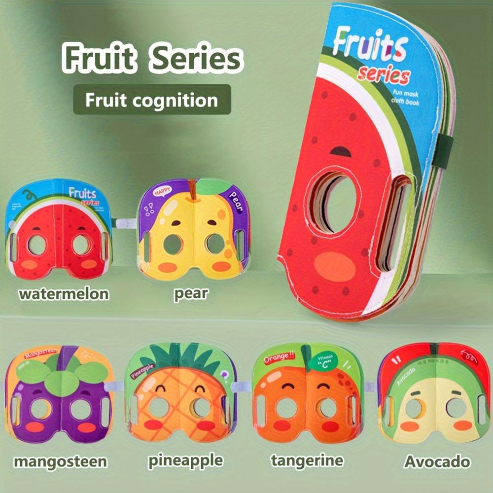 Тканевая книга-маска, Детская игрушка, Ролевая игра с животными, фруктами и персонажами, Игрушка для когнитивного обучения, Подарок на день рождения и Рождество