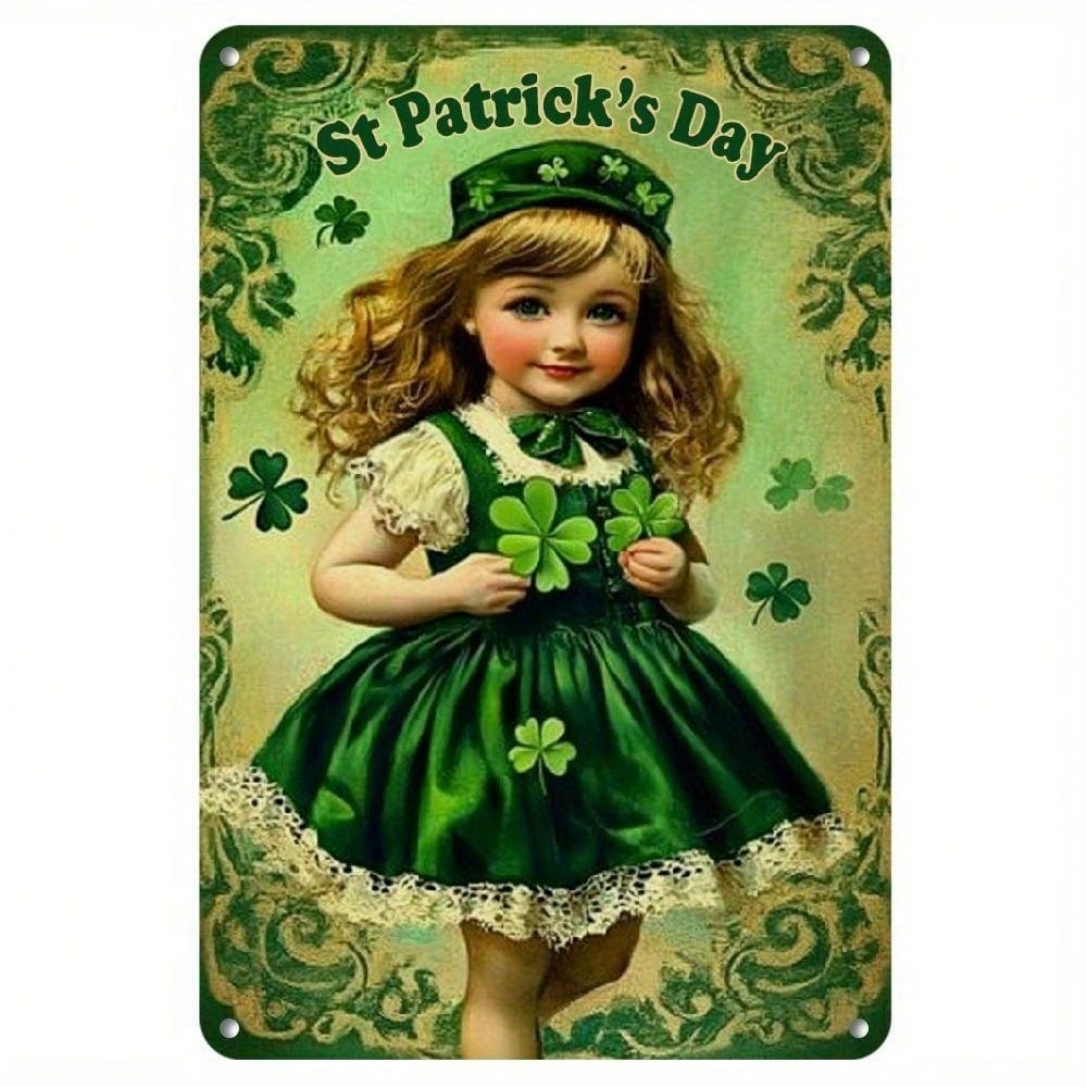 St Patricks Day Wall Signs Vintage Tin Metal x Inch Rustic Home Decor