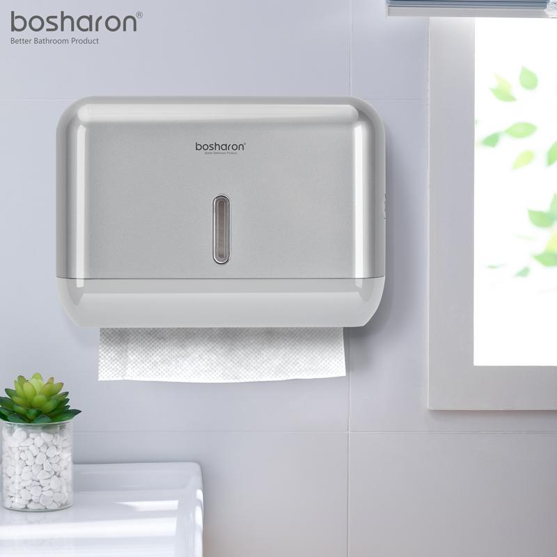 Bosharon Kitchen Wall Mounted Punch Hand Toilet Paper Holder Tissue Box M N C V Z Multifold Paper Towel Dispensers