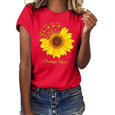 Летний топ с круглым вырезом и 3D-цветочным принтом, модные повседневные женские футболки с короткими рукавами